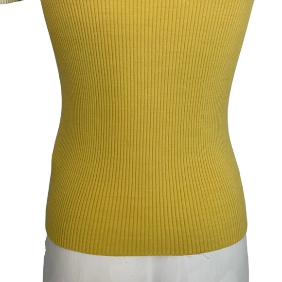 Rag And Bone Libby Short Sleeve Polo Shirt Sweater S Yellow - Picture 13 of 15